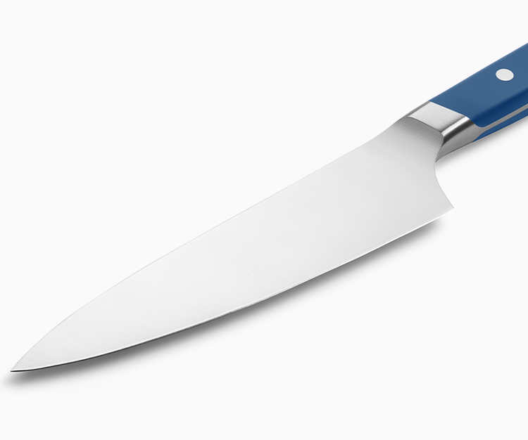 The Misen Short Chef's Knife is made with premium AICHI AUS-10 steel.