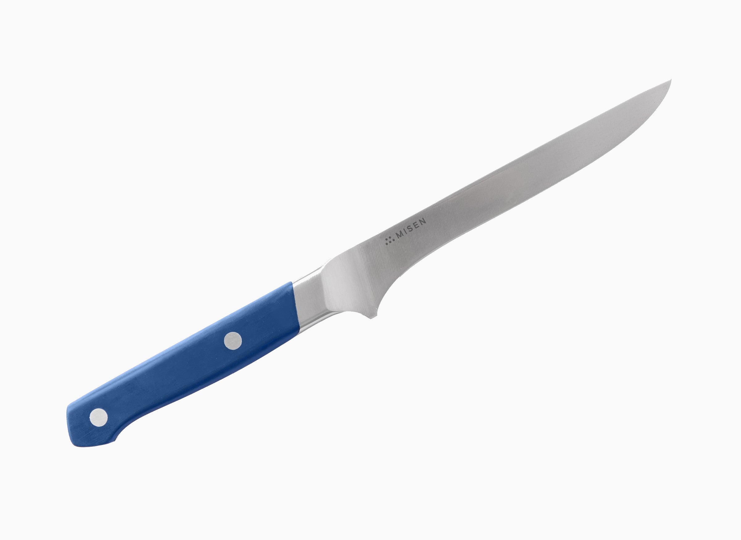 The 6 inch Misen Boning Knife in blue.