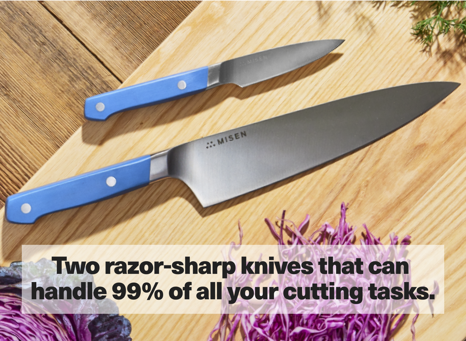 Two razor-sharp knives that can handle 99% of all your cutting tasks.