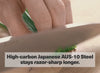 High-carbon Japanese AUS-10 Steel stays razor-sharp longer.