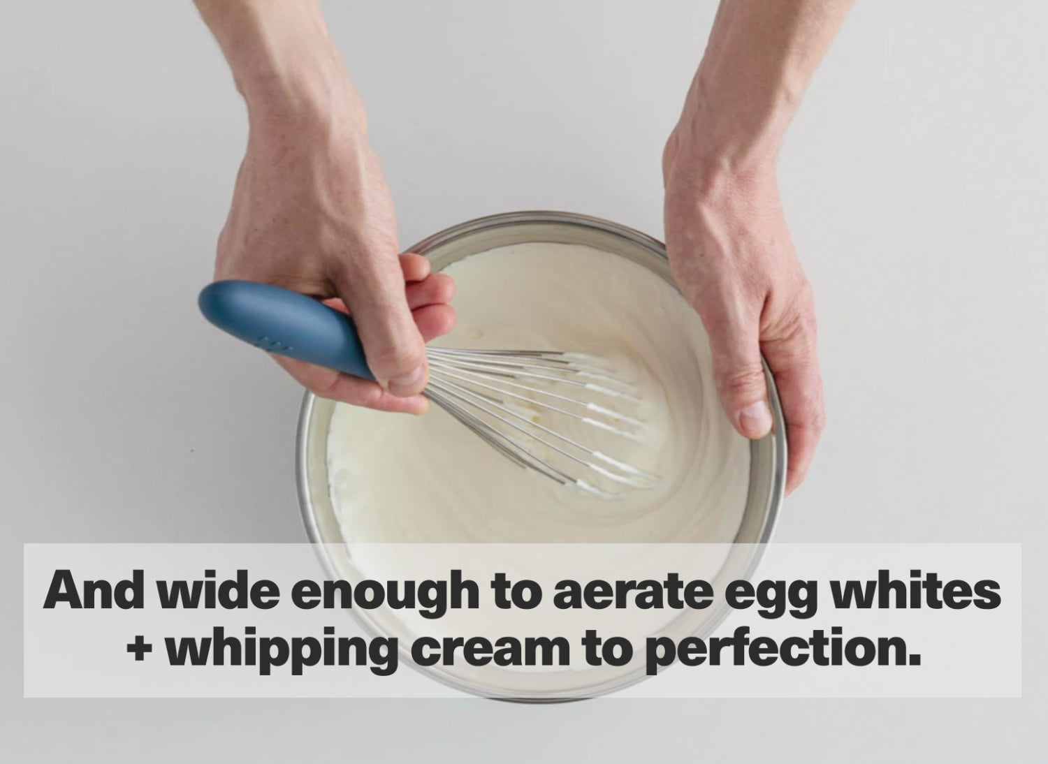 And wide enough to aerate egg whites + whipping cream to perfection.