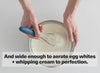 And wide enough to aerate egg whites + whipping cream to perfection.